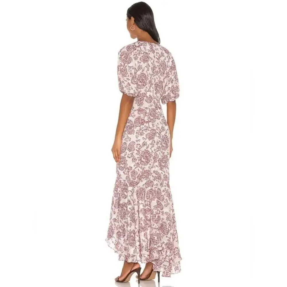 Revolve Elliatt Iridescent Sheath V-Neck Puff Sleeve Cocktail Dress Size Small - Picture 4 of 16